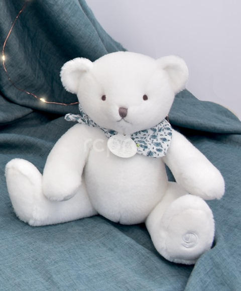 Doudou Plyšový medvídek bílý 25 cm