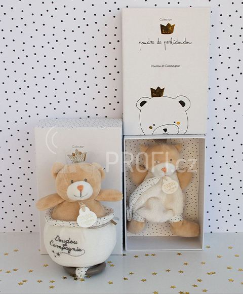 Doudou Plyšový medvídek hrající melodii 14 cm