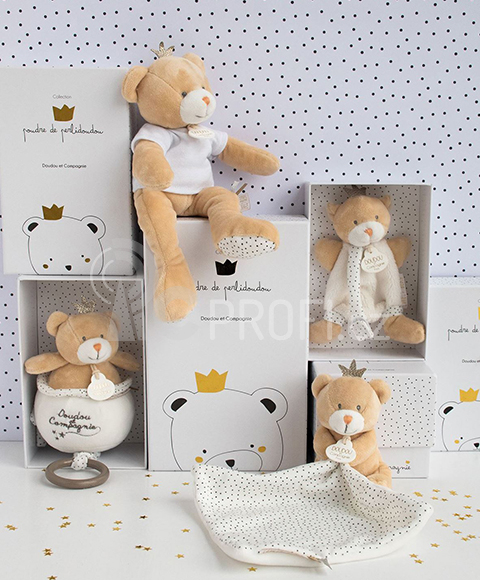 Doudou Plyšový medvídek hrající melodii 14 cm