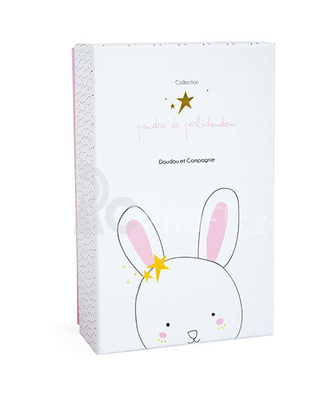 Doudou Plyšový  růžový králíček hrající melodii 14 cm