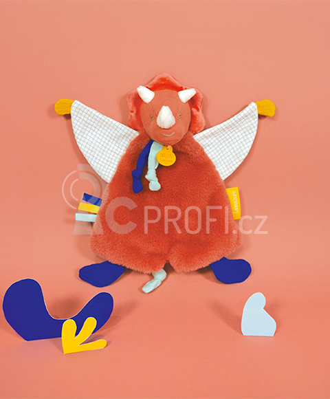 Doudou Plyšový usínáček dinosaurus oranžový 25 cm