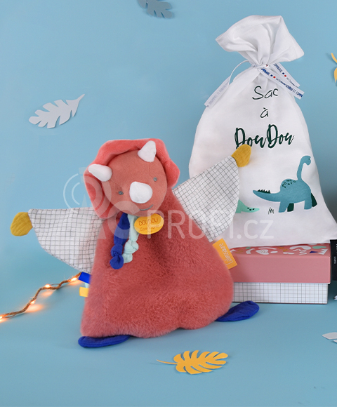 Doudou Plyšový usínáček dinosaurus oranžový 25 cm