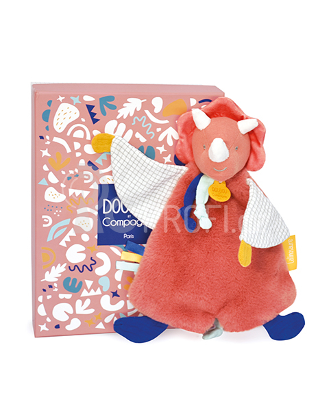 Doudou Plyšový usínáček dinosaurus oranžový 25 cm