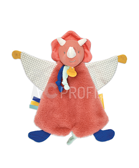 Doudou Plyšový usínáček dinosaurus oranžový 25 cm