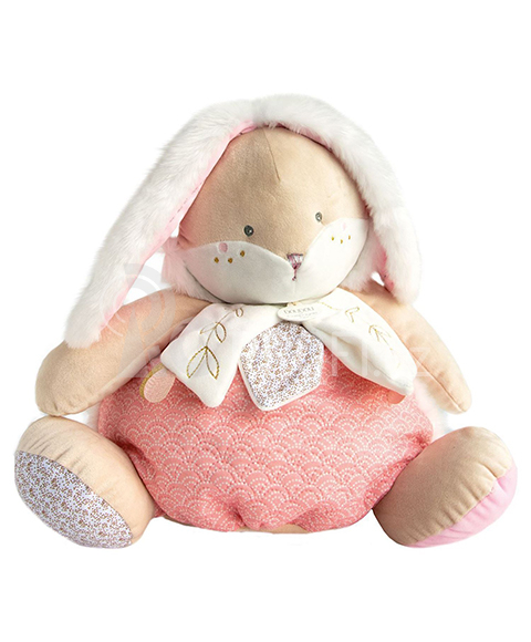 Doudou Růžový králíček s prostorem pro uložení pyžámka 38 cm