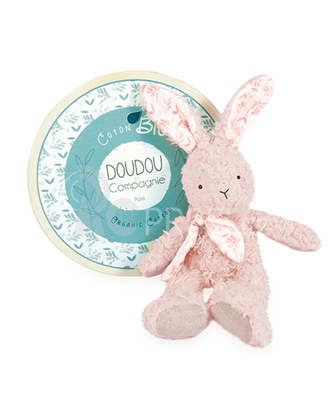 Doudou Růžový plyšový králík z  BIO bavlny 25 cm