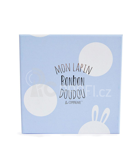 Doudou Sada botiček s chrastítky králíček modrý 0/6 měsíců