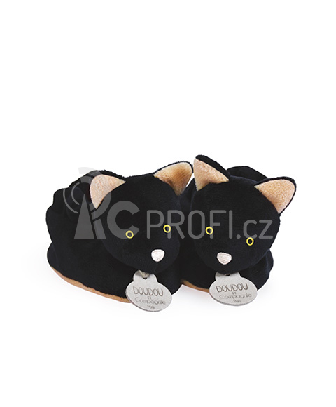 Doudou Sada prvních botiček černá kočka 0/6 měsíců