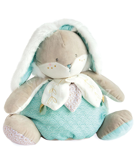 Doudou Tyrkysový králíček s prostorem pro uložení pyžámka 38 cm