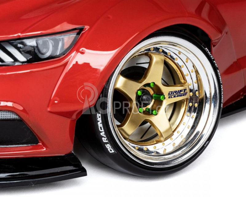 DS Racing Dlouhá scale matice kol, 24ks, Zelená eloxovaná