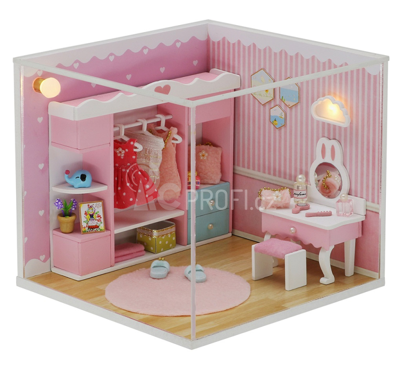 Dvěděti miniatura domečku Roztomilá šatna