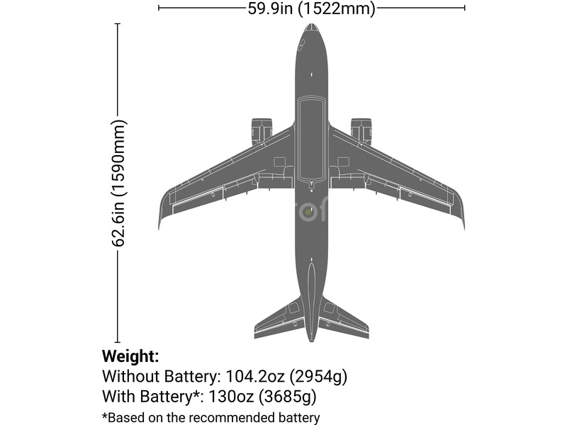 E-flite Airbus A320neo 1.5m EDF AS3X+ SAFE Select BNF Basic