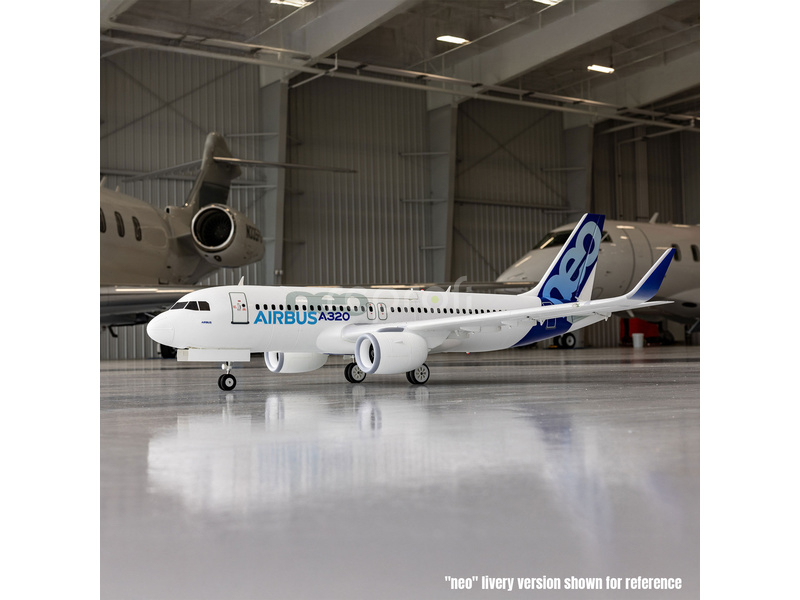 E-flite Airbus A320neo EDF AS3X+ SAFE Select BNF Basic bílý