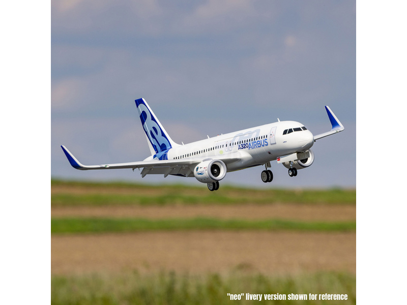 E-flite Airbus A320neo EDF AS3X+ SAFE Select BNF Basic bílý