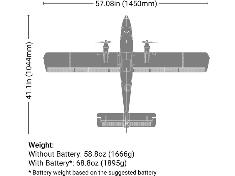 RC letadlo E-flite DHC-6 Twin Otter 1.4m AS3X+ SAFE Select BNF Basic, plováky