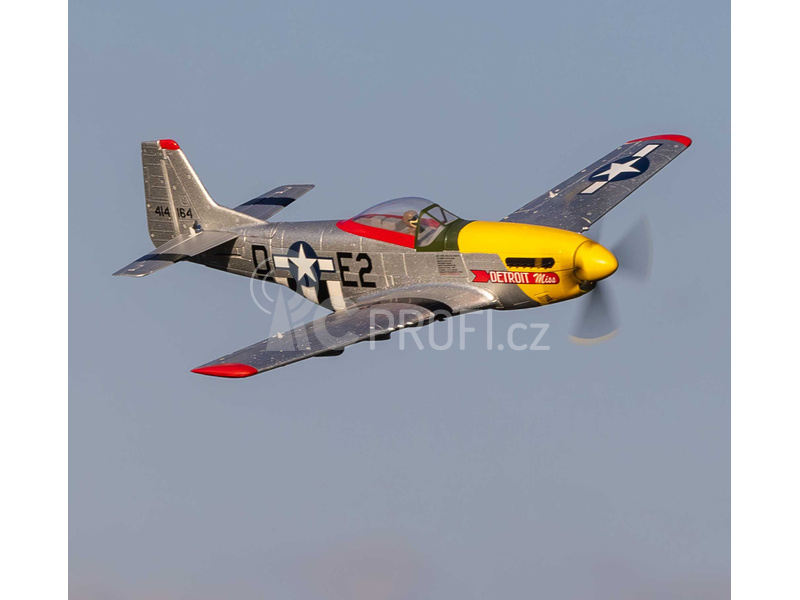 RC letadlo E-flite P-51D Mustang 0.49m Detroit Miss SAFE Select BNF Basic