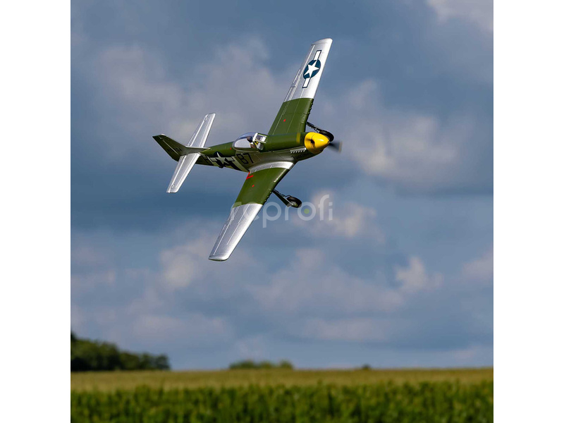RC letadlo E-flite P-51D Mustang 1.0m AS3X+ SAFE Select BNF Basic