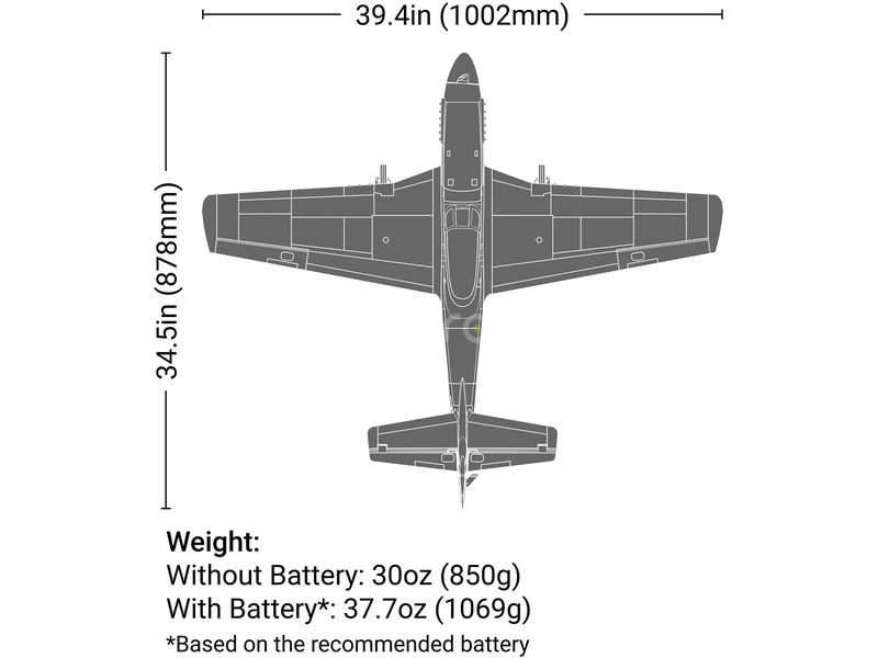RC letadlo E-flite P-51D Mustang 1.0m PNP