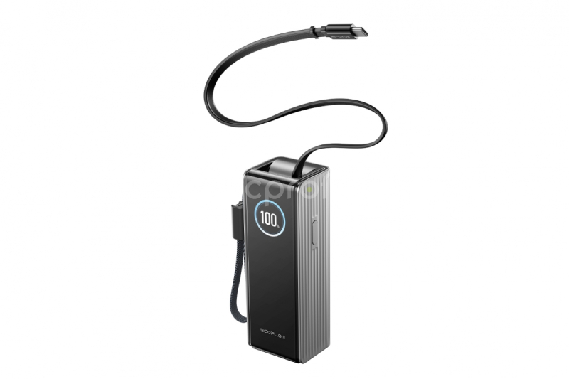EcoFlow RAPID Power Banka (25000mAh,170W) 2x100W vestavěný USB-C kabel - stříbrná