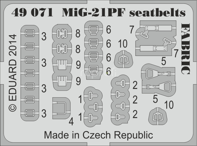 Ed49071 Seatbelts Mig-21PF FABRIC  1/48