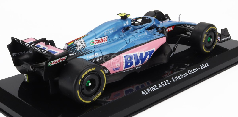 Edicola Alpine F1 A522 Team Alpine Bwt N 31 Season 2022 Esteban Ocon - Con Vetrina - With Showcase 1:24 Modrá Růžová
