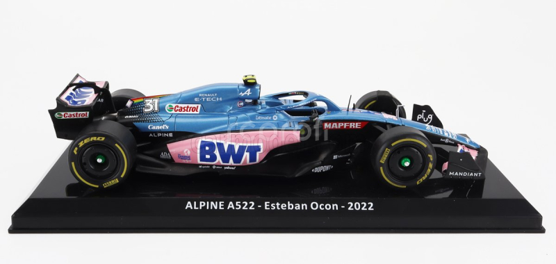 Edicola Alpine F1 A522 Team Alpine Bwt N 31 Season 2022 Esteban Ocon - Con Vetrina - With Showcase 1:24 Modrá Růžová