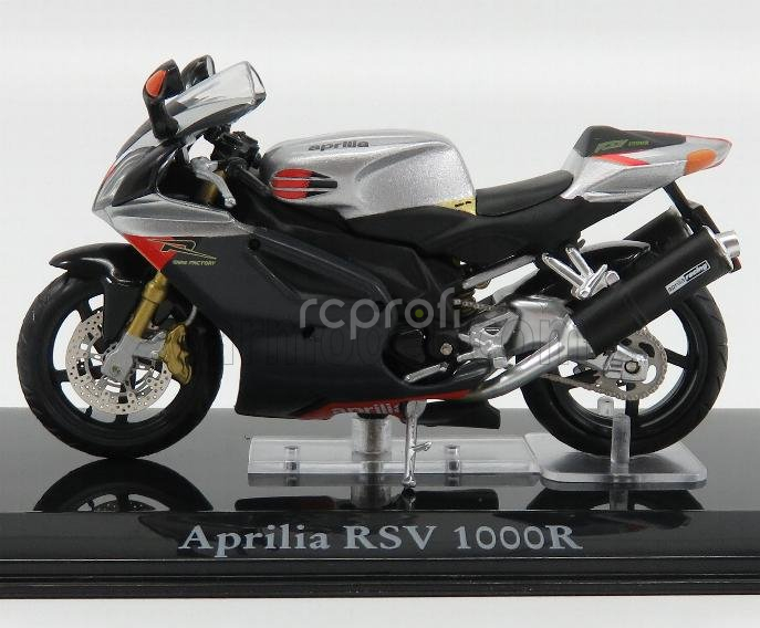 Edicola Aprilia Rsv 1000r 2010 - Damage Display Box 1:24 Stříbrná Černá