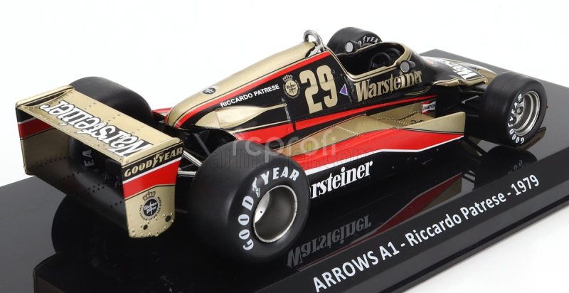 Edicola Arrows F1  A1 Wartseiner N 29 Season 1979 Riccardo Patrese - Con Vetrina - With Showcase 1:24 Zlatá Černá Červená