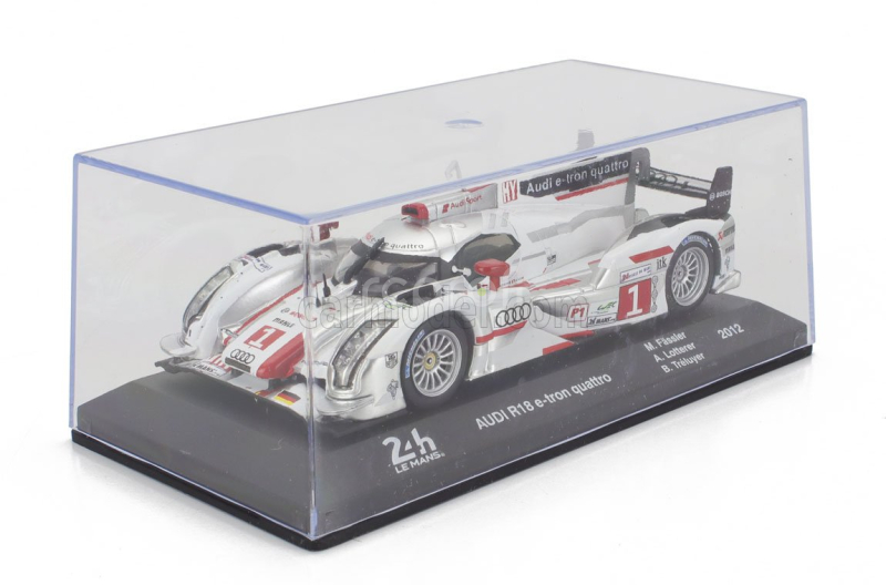 Edicola Audi R18 E-tron Quattro Tdi 3.7l Turbo V6 Hybrid Team Audi Sport Joest N 1 Winner 24h Le Mans 2012 Andre Lotter - Marcel Fassler - Benoit Treluyer 1:43 Bílá Stříbrná Červená