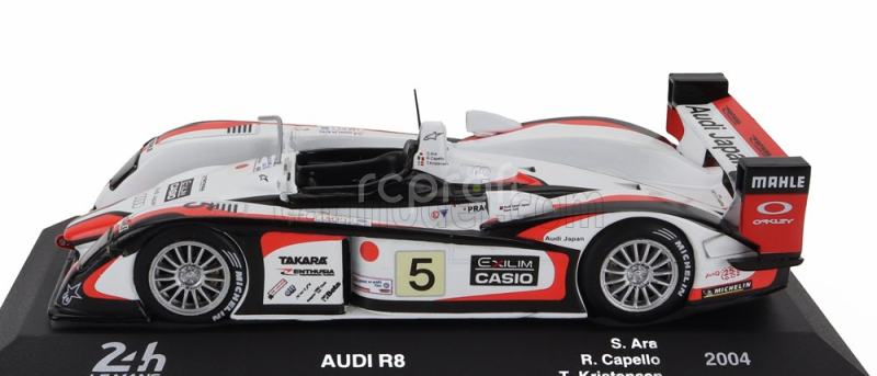 Edicola Audi R8 3.6l Turbo V8 Team Goh Audi Sport Japan N 5 Winner 24h Le Mans 2004 T.kristensen - S.ara - R.capello 1:43 Bílá Červená