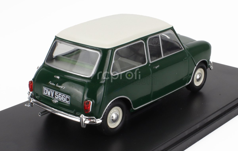 Edicola Austin Mini Cooper S 1965 - Con Vetrina - With Showcase 1:24 Zelená Bílá