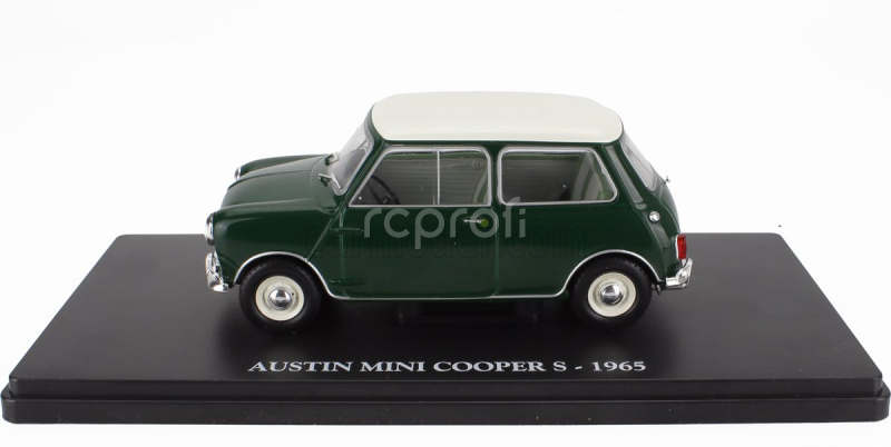 Edicola Austin Mini Cooper S 1965 - Con Vetrina - With Showcase 1:24 Zelená Bílá