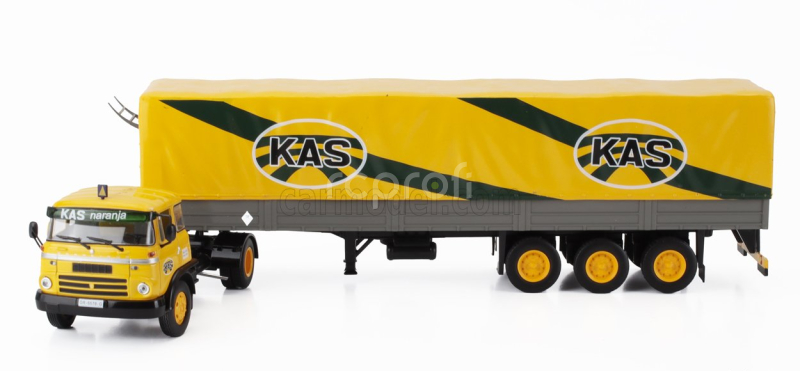 Edicola Barreiros Super Azor Truck Telonato Kas Transports 1967 - Without Card Box 1:43 Žlutá