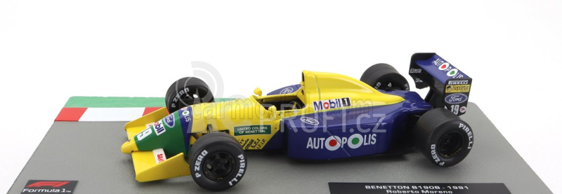 Edicola Benetton F1  Ford B190b N 19 Season 1991 Roberto Moreno 1:43 Žlutá Modrá