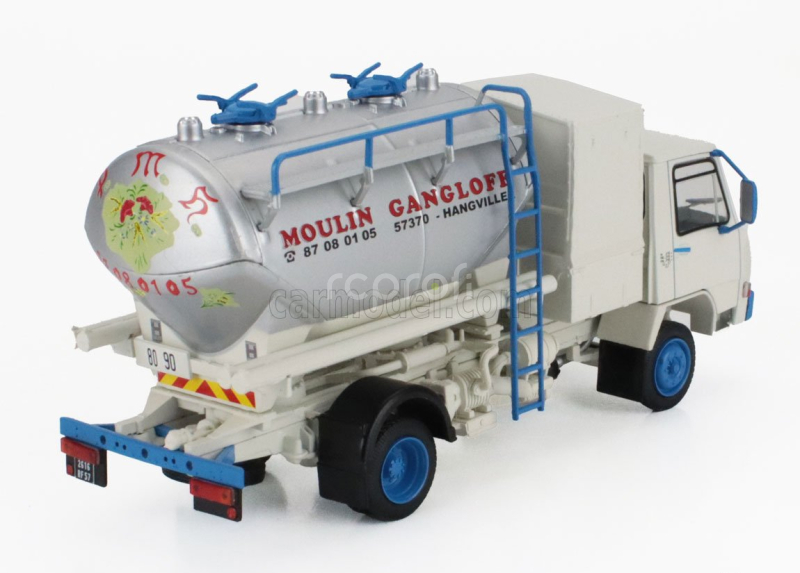 Edicola Berliet 20k Tanker Truck Trasporto Latte Moulin Gangloff 2-assi 1969 1:43 Bílá Modrá Stříbrná