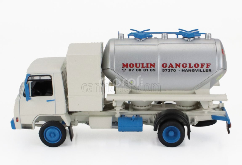 Edicola Berliet 20k Tanker Truck Trasporto Latte Moulin Gangloff 2-assi 1969 1:43 Bílá Modrá Stříbrná