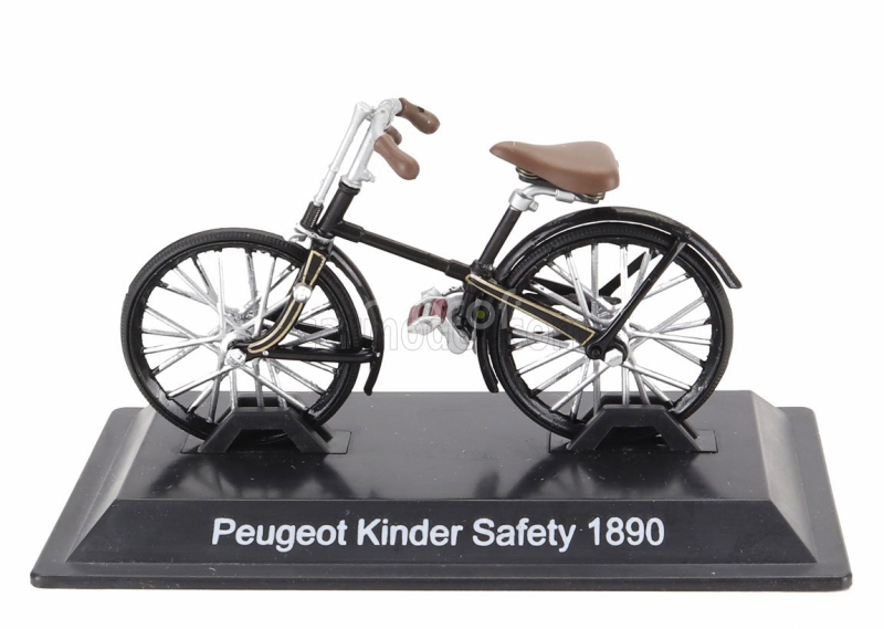 Edicola Bicicletta Peugeot Kinder Safety Bicycle 1890 1:15 Černá Stříbrná
