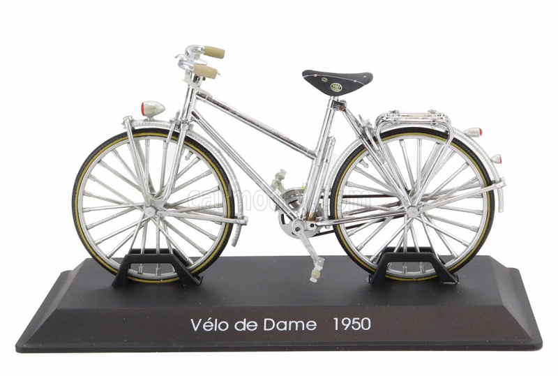 Edicola Bicicletta Velo De Dame Bicycle 1950 1:15 Stříbrný Chrom