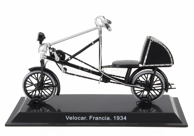 Edicola Bicicletta Velocar Francia Bicycle 1934 1:15 Černá Stříbrná