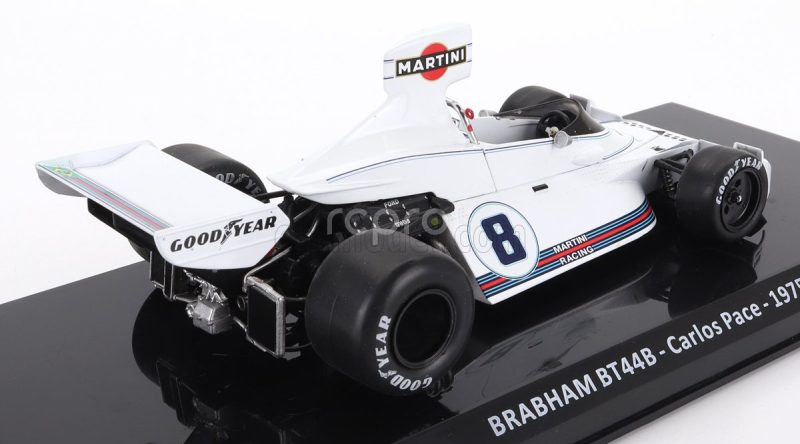 Edicola Brabham F1  Bt44b Team Martini Racing N 8 Season 1975 Carlos Pace - Con Vetrina - With Showcase 1:24 Bílá