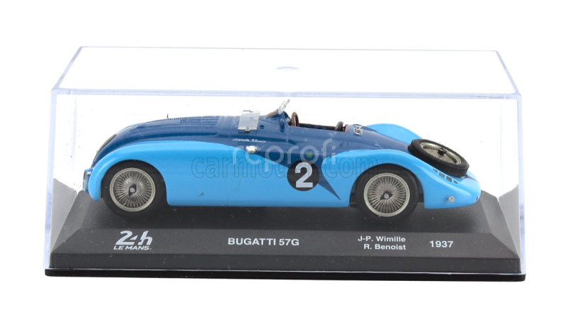 Edicola Bugatti Type 57g 3.3l Team Roger Labric N 2 Winner 24h Le Mans 1937 Jean Pierre Wimille - Robert Benoist 1:43 2 Tóny Modré