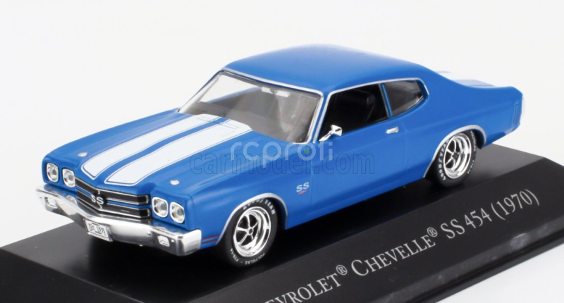 Edicola Chevrolet Chevelle Ss 454 Coupe 1970 - Con Vetrina - With Showcase 1:43 Modrá Bílá