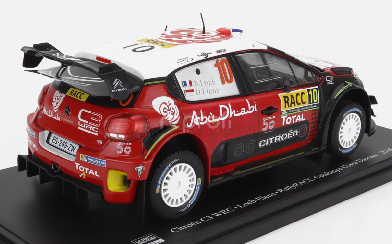 Edicola Citroen C3 Wrc Abu Dhabi N 10 Winner Rally Catalunya Costa Daurada 2018 Sebastian Loeb - Daniel Elena 1:24 Černá Červená Bílá