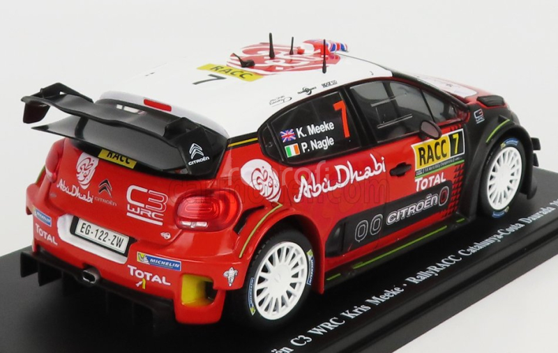 Edicola Citroen C3 Wrc Abu Dhabi N 7 Rally Rac Catalunya Costa Durada 2017 K.meeke - P.nagle 1:24 Černá Šedá Bílá