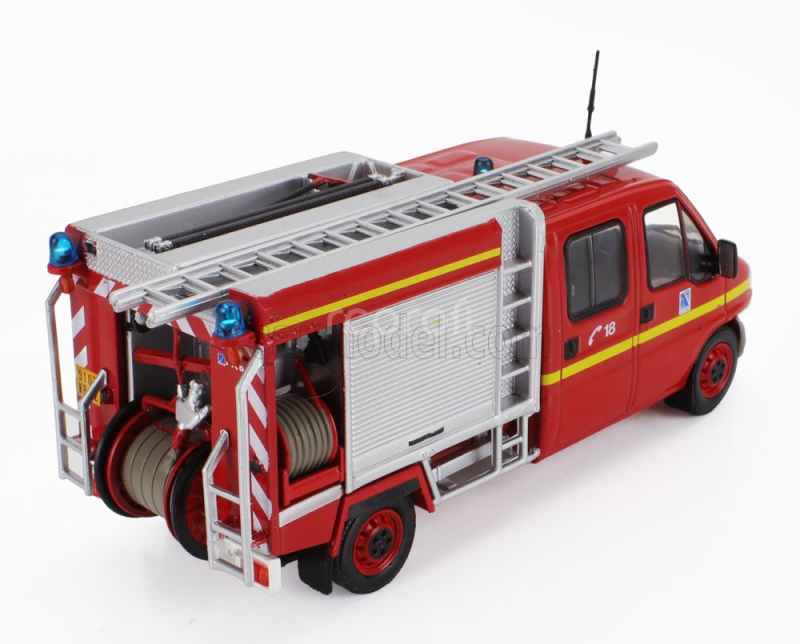 Edicola Citroen Jumper Doble Cabine Centre De Secours De L'aisne Fire Engine 2002 1:43 Červená Bílá Stříbrná
