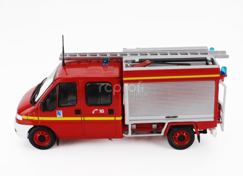 Edicola Citroen Jumper Doble Cabine Centre De Secours De L'aisne Fire Engine 2002 1:43 Červená Bílá Stříbrná