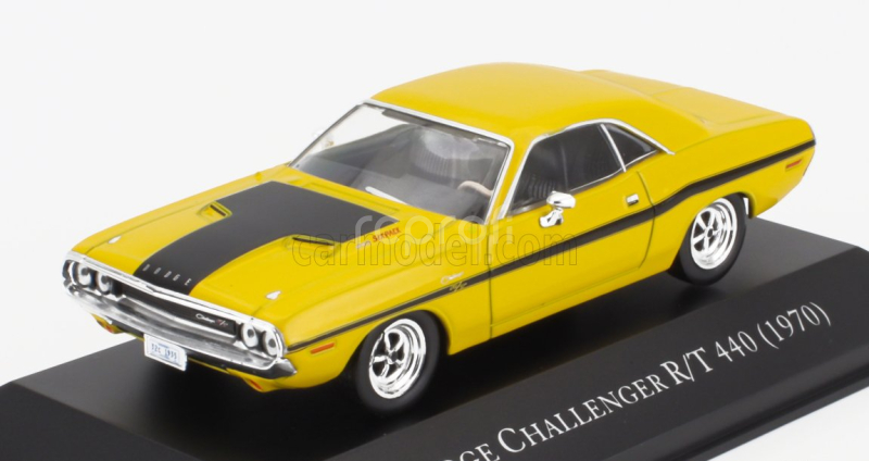 Edicola Dodge Challenger R/t 440 Coupe 1970 - Con Vetrina - With Showcase 1:43 Žlutá Černá