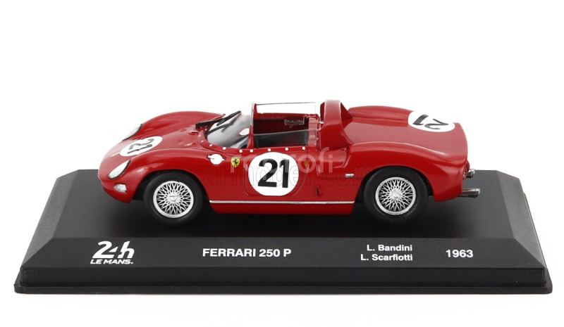 Edicola Ferrari 250p Spider 3.0l V12 Team Ferrari Spa Sefac N 21 Winner 24h Le Mans 1963 Ludovico Scarfiotti - Lorenzo Bandini 1:43 Red