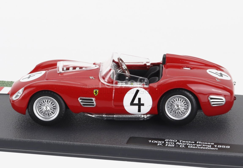 Edicola Ferrari 250tr Testa Rossa Spider N 4 1000km Nurburgring 1959 Phil Hill - Olivier Gendebien 1:43 Červená Bílá