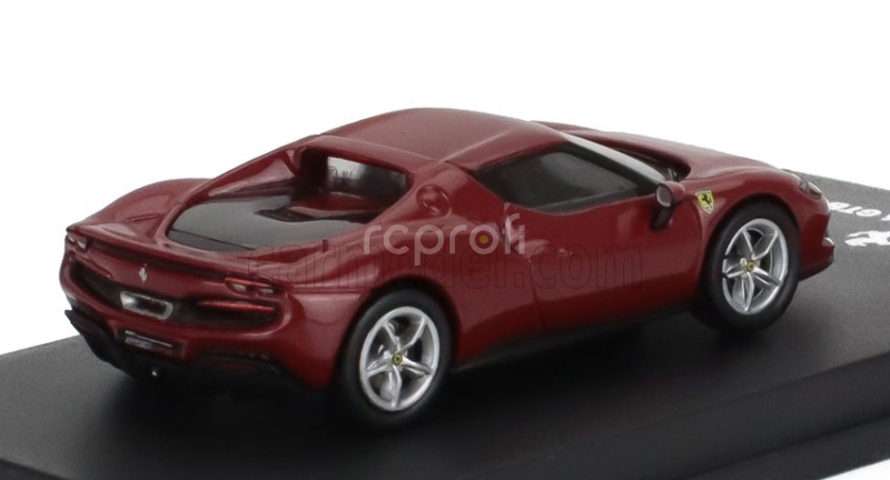 Edicola Ferrari 296 Gtb Hybrid 830hp V6 2021 - Con Vetrina - With Showcase 1:64 Red